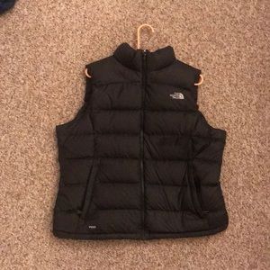 Black North face puffer vest
